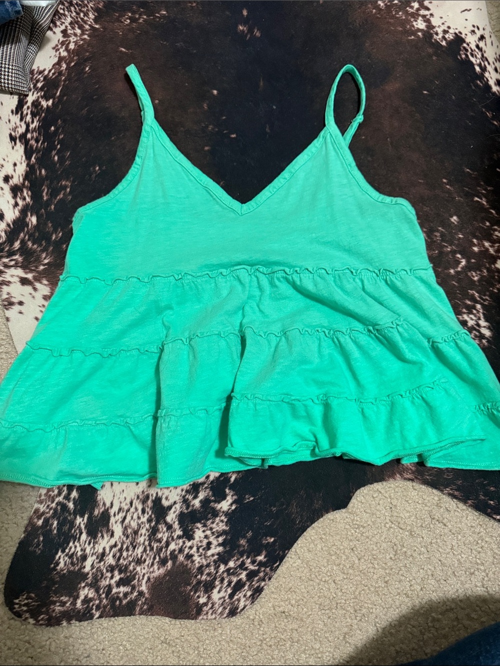 American Eagle Outfitters Teal Tiered Spaghetti Strap Camisole
